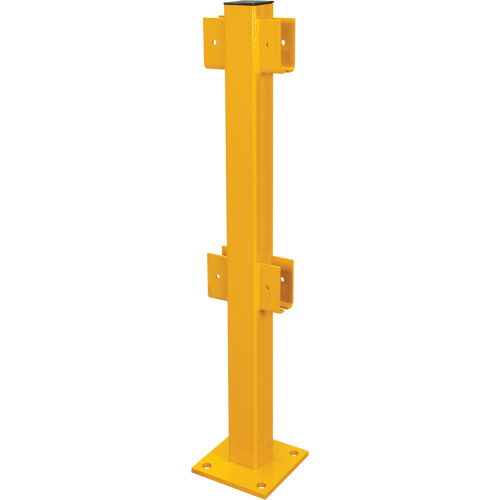 In-Line Post for Light-Duty Guard Rails, Steel, 42" H, Safety Yellow Moffatt Supply & Specialties