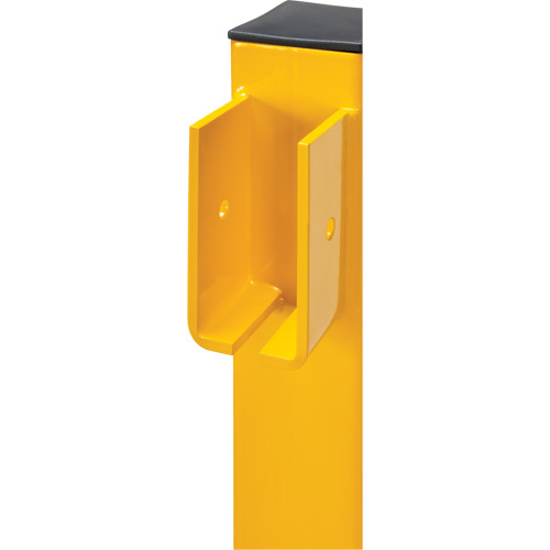 Corner Post for Light-Duty Guard Rails, Steel, 42" H, Safety Yellow Moffatt Supply & Specialties