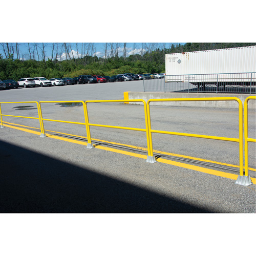 Safety Gate Railing, Steel, 60" L x 42" H, Yellow Moffatt Supply & Specialties