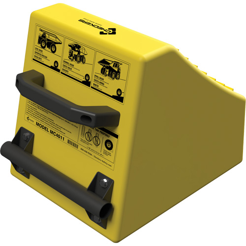 Checkers Safety Heavy-Duty Ultra Class Mining Wheel Chock, HDPE, Yellow, 14-1/2" W x 17-1/2" D x 16" H Moffatt Supply & Specialties
