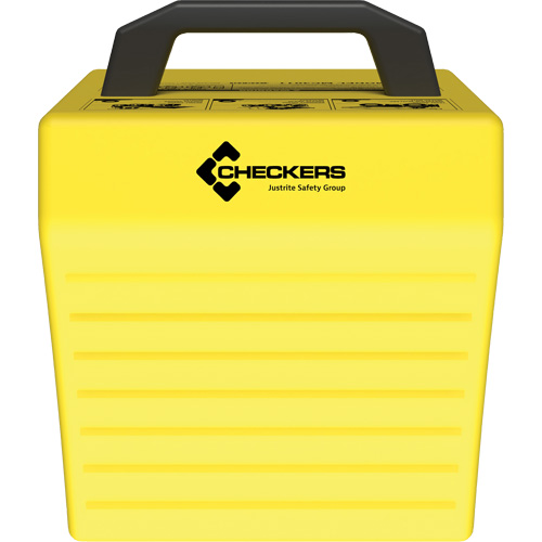 Cale de roue ultra-robuste pour l'exploitation mini&egrave;re Checkers Safety sans support, PEHD, Jaune, 14-1/2" la x 17-1/2" p x 16" h Moffatt Supply & Specialties