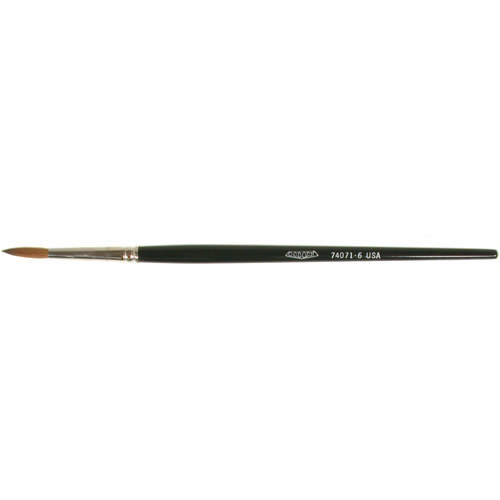 Artist Paint Brush, 5/32" Brush Width, Red Sable, Wood Handle Moffatt Supply & Specialties