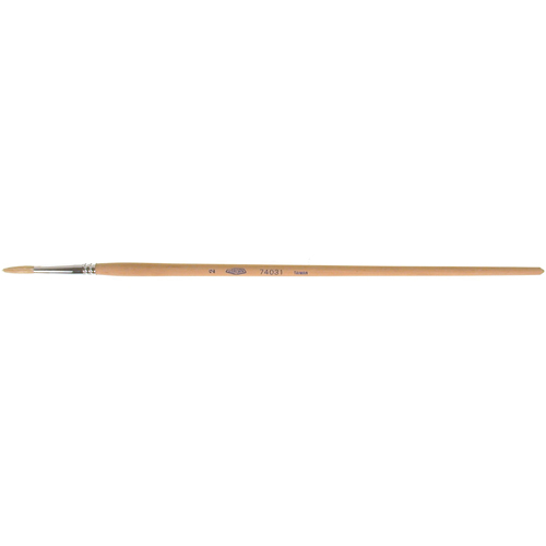 Pinceau de forme ronde en soies blanches pures pour marquage, Largeur de la brosse de 5/32", Soie blanche, Manche &agrave; Bois Moffatt Supply & Specialties