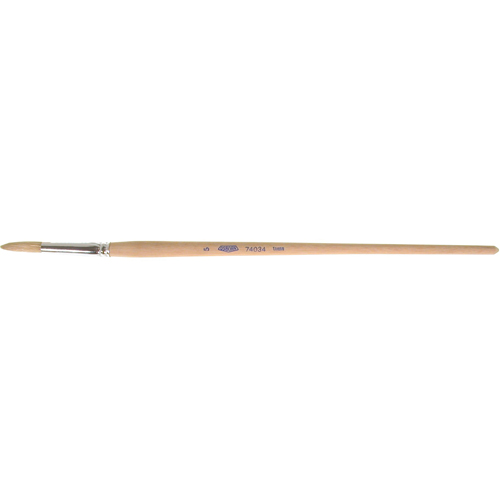 Pinceau de forme ronde en soies blanches pures pour marquage, Largeur de la brosse de 1/4", Soie blanche, Manche &agrave; Bois Moffatt Supply & Specialties