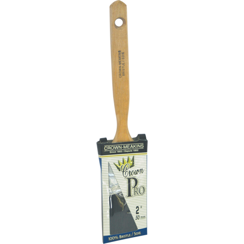 Crown Pro Straight Paint Brush, Bristle, Wood Handle, 2" Width Moffatt Supply & Specialties