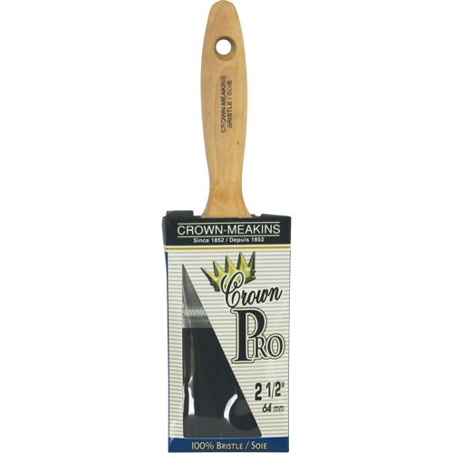 Crown Pro Straight Paint Brush, Bristle, Wood Handle, 2-1/2" Width Moffatt Supply & Specialties