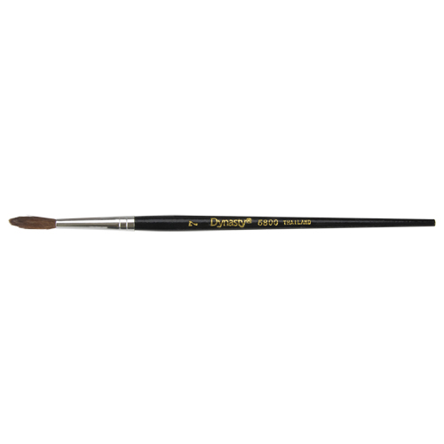 Black Pointed Bristle Artist Brush, 4 mm Brush Width, Camel Hair, Wood Handle Moffatt Supply & Specialties