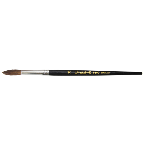 Pinceau pointu &agrave; soies noires pour artiste, Largeur de la brosse de 5,7 mm, Soie de chameau, Manche &agrave; Bois Moffatt Supply & Specialties