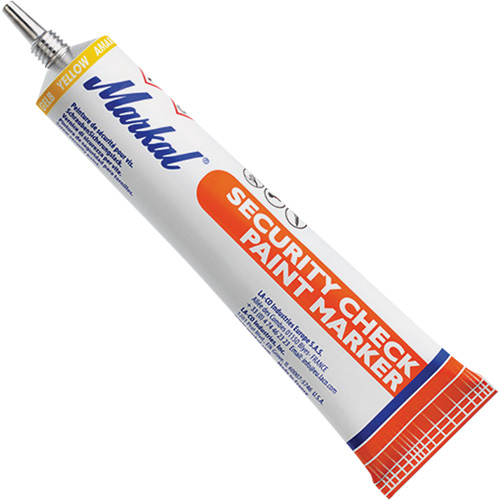 Security Check Paint Marker, 1.7 oz., Tube, Yellow Moffatt Supply & Specialties