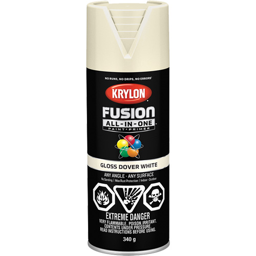 Fusion All-In-One Spray Paint, Dover White, Gloss, 12 oz., Aerosol Can Moffatt Supply & Specialties