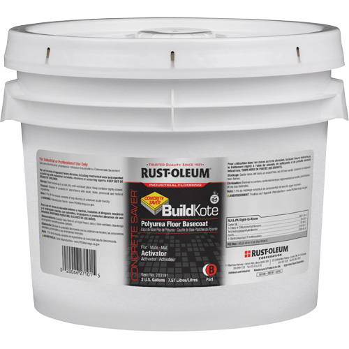 Concrete Saver&reg; BuildKote Polyurea Floor Coating Primer Part B, 2 Gal., Pail, Clear/Tint Base Moffatt Supply & Specialties