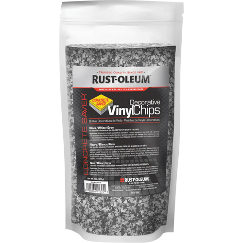 Pastilles de vinyle d&eacute;coratives Concrete Saver, 0,5 kg, Sac, M&eacute;lange noir/blanc/gris Moffatt Supply & Specialties