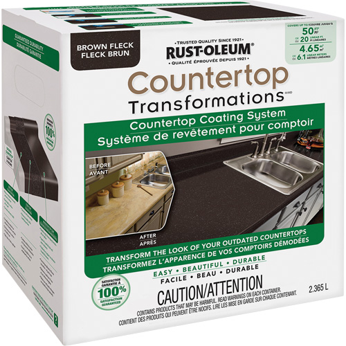 Syst&egrave;me de rev&ecirc;tement mouchet&eacute; pour comptoir Countertop Transformations, 2,37 L, Trousse, Tache brune Moffatt Supply & Specialties