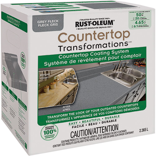 Syst&egrave;me de rev&ecirc;tement mouchet&eacute; pour comptoir Countertop Transformations, 2,37 L, Trousse, Molleton gris Moffatt Supply & Specialties