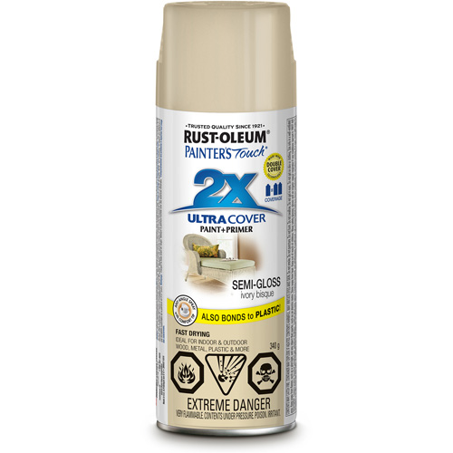 Peinture &agrave; pouvoir couvrant &eacute;lev&eacute; Painter's Touch, Blanc bisque d'ivoire, Semi-brillant, Canette a&eacute;rosol Moffatt Supply & Specialties