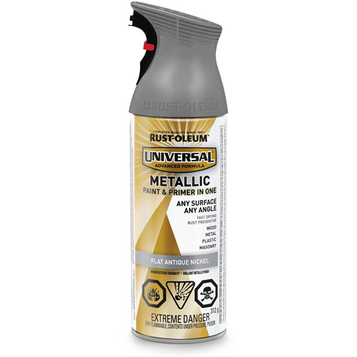 Peinture &agrave; pulv&eacute;riser Universal, Gris nickel antique, M&eacute;tallique, Canette a&eacute;rosol Moffatt Supply & Specialties