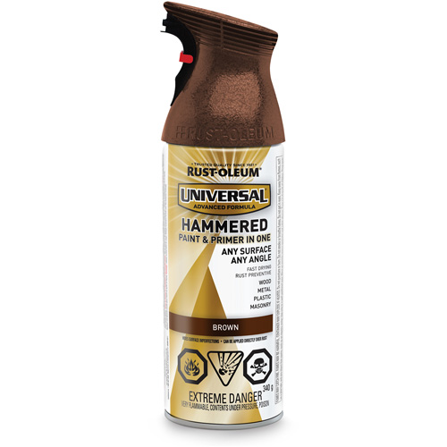 Universal&reg; Paint & Primer In One Spray Paint, Brown, Hammered, Aerosol Can Moffatt Supply & Specialties