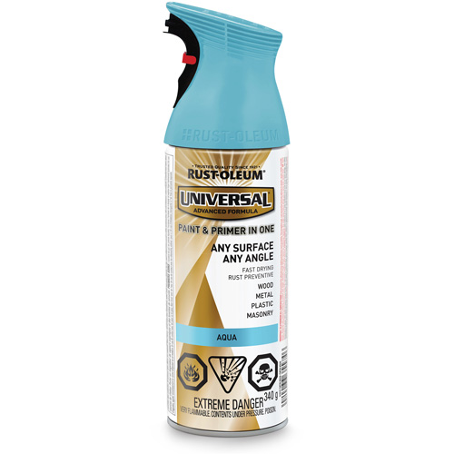 Universal&reg; Enamel Paint & Primer In One, Aqua Blue, Satin, Aerosol Can Moffatt Supply & Specialties