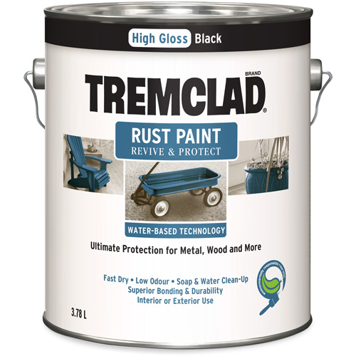 Tremclad&reg; Water-Based Rust Paint, 3.78 L, Gallon, Black Moffatt Supply & Specialties