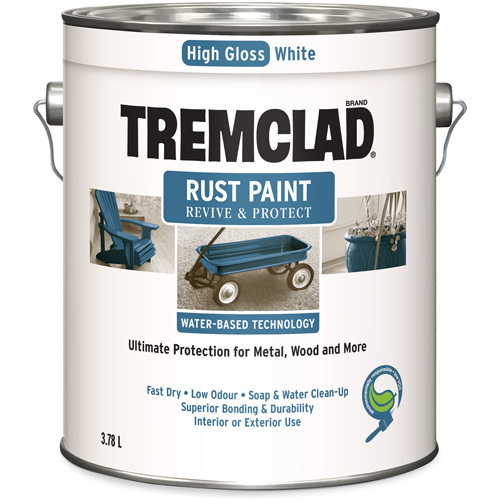 Tremclad&reg; Water-Based Rust Paint, 3.78 L, Gallon, White Moffatt Supply & Specialties