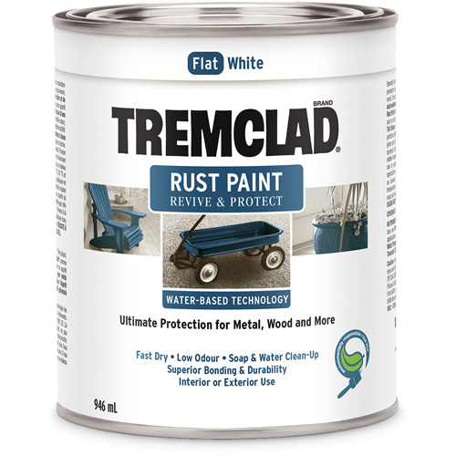 Tremclad&reg; Water-Based Rust Paint, 946 ml, Can, White Moffatt Supply & Specialties