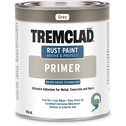 Tremclad&reg; Water-Based Rust Paint Primer, 946 ml, Can, Grey Moffatt Supply & Specialties