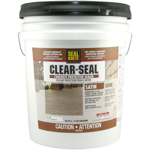 Produit d&eacute;tanch&eacute;it&eacute; protecteur Seal-Krete, 18,93 L, &agrave; l'eau, Satin, Transparent Moffatt Supply & Specialties