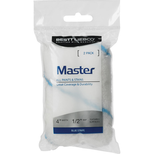 Master Blue Stripe Mini Roller Cover, 13 mm (1/2") Nap, 101.6 mm (4") L Moffatt Supply & Specialties