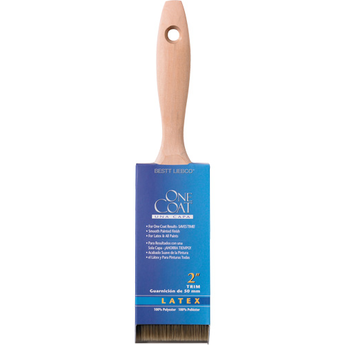 Pinceau pour murs et garnitures 100% One Coat, Polyester, Manche Bois, Largeur de 2" Moffatt Supply & Specialties