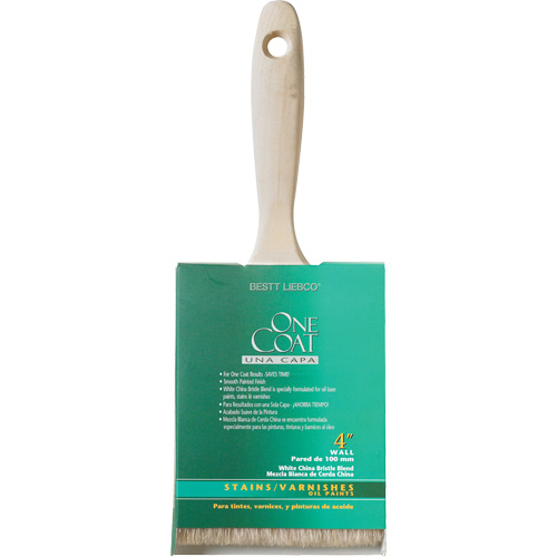 One Coat Trim & Wall Brush, White China, Wood Handle, 4" Width Moffatt Supply & Specialties