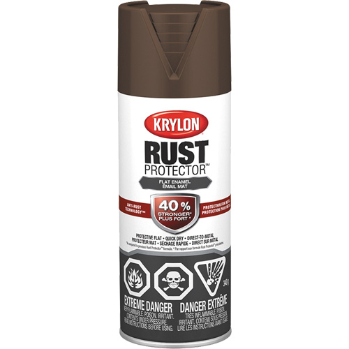 Rust Protector&reg; Enamel Paint, Leather Brown, Very Flat, 12 oz., Aerosol Can Moffatt Supply & Specialties