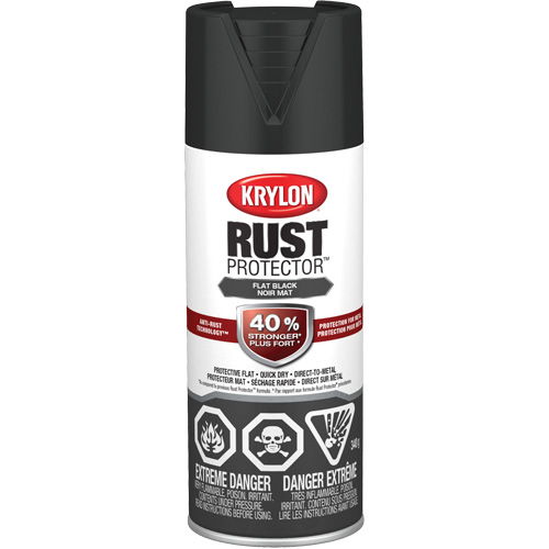 Rust Protector&reg; Enamel Paint, Black, Very Flat, 12 oz., Aerosol Can Moffatt Supply & Specialties