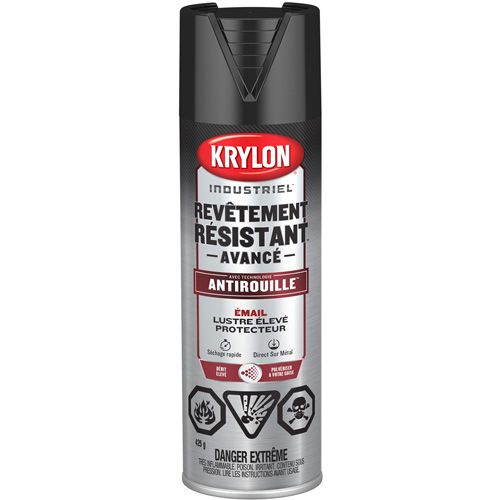 Peinture Tough Coat avec technologie Rust Barrier, Noir, Tr&egrave;s brillant, 425 g, Canette a&eacute;rosol Moffatt Supply & Specialties