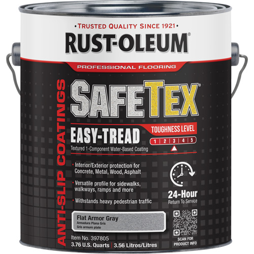SafeTex&reg; Easy-Tread Acrylic Coating, 1 gal., Water-Based, Flat/Textured, Grey Moffatt Supply & Specialties