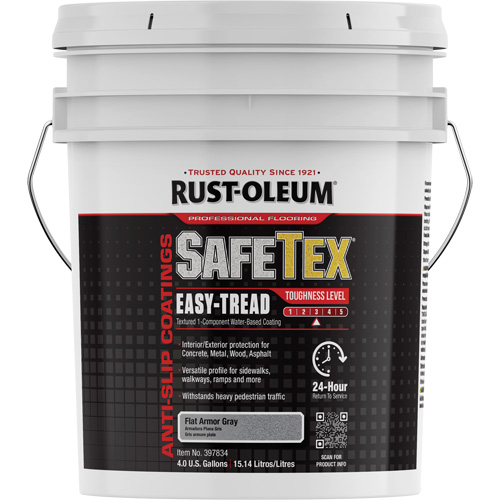 Rev&ecirc;tement d'acrylique SafeTex Easy-Tread, 4 gal., &agrave; l'eau, Plat/Textur&eacute;, Gris Moffatt Supply & Specialties