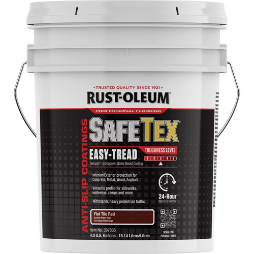 SafeTex&reg; Easy-Tread Acrylic Coating, 4 gal., Water-Based, Flat/Textured, Red Moffatt Supply & Specialties