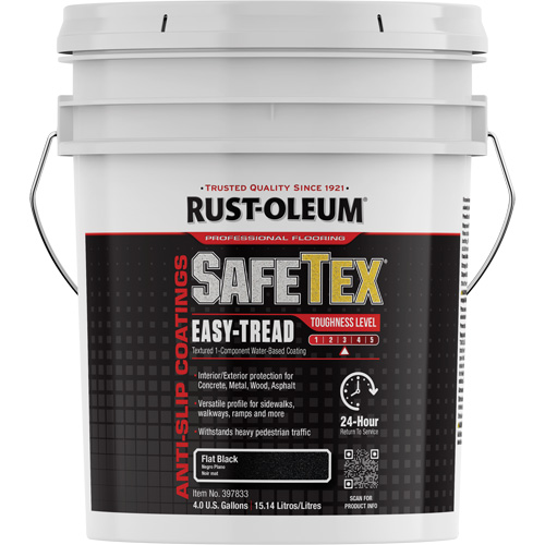 Rev&ecirc;tement d'acrylique SafeTex Easy-Tread, 4 gal., &agrave; l'eau, Plat/Textur&eacute;, Noir Moffatt Supply & Specialties