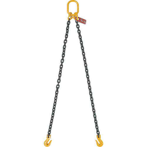 Chain Slings, 80 Chain, Double Legs, Oblong & Slip Hooks, 5/8" x 10' Moffatt Supply & Specialties