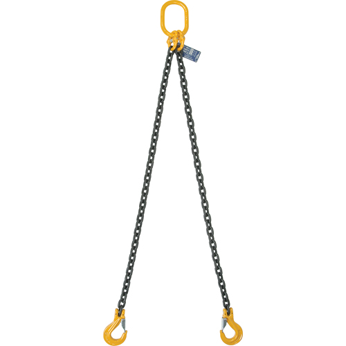 Chain Slings, 80 Chain, Double Legs, Oblong & Grab Hooks, 5/8" x 8' Moffatt Supply & Specialties