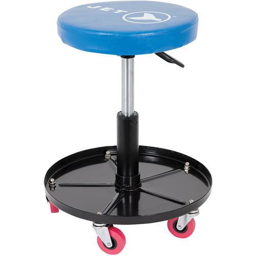 JMS-642A Adjustable Mechanic's Roller Seat, Vinyl, Blue, 300 lbs. Capacity Moffatt Supply & Specialties