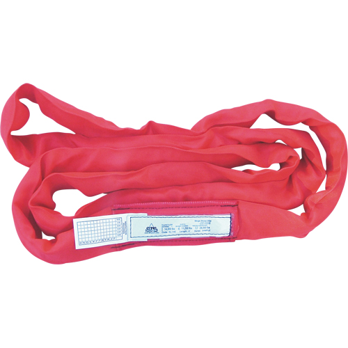 Round Slings, Red, 3" W x 6' L, 14000 lbs. Vertical Load Moffatt Supply & Specialties