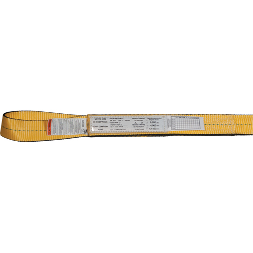 &eacute;lingues de levage en nylon, Pli Simple, Oeillet double, Type 3, 4" la x 3' lo, Limite de charge verticale 6200 lb Moffatt Supply & Specialties