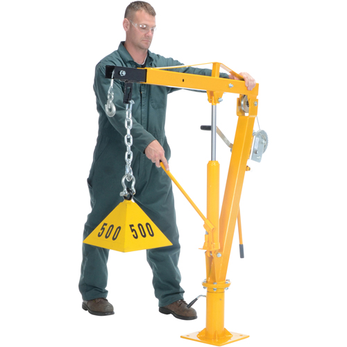 Winch Operated Truck Jib Crane, 1000 lbs. (0.5 tons) Capacity, 86-1/2" Max. Clearance Moffatt Supply & Specialties
