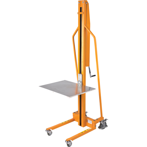 Platform Lift Stacker, Hand Winch Operated, 220 lbs. Capacity, 58-1/2" Max Lift Moffatt Supply & Specialties