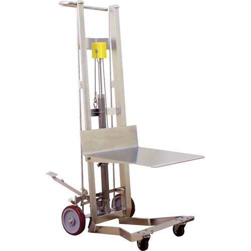 Hydraulic Platform Lift Stacker, Foot Pump Operated, 750 lbs. Capacity, 54" Max Lift Moffatt Supply & Specialties