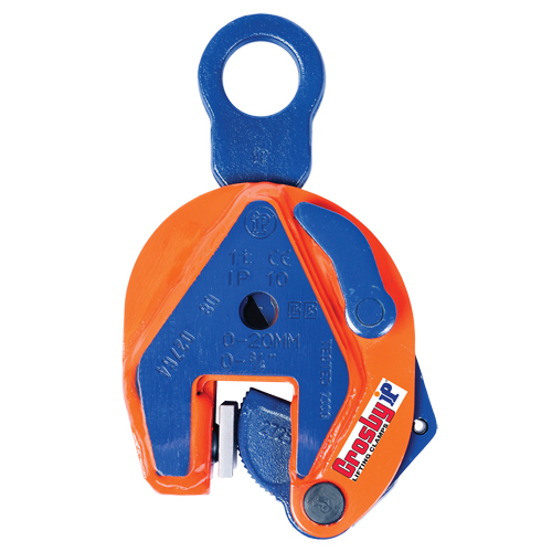 IP10 Vertical Lifting Clamp, 1000 lbs. (0.5 tons) Working Load Limit, 0" - 5/8" Jaw Opening Moffatt Supply & Specialties