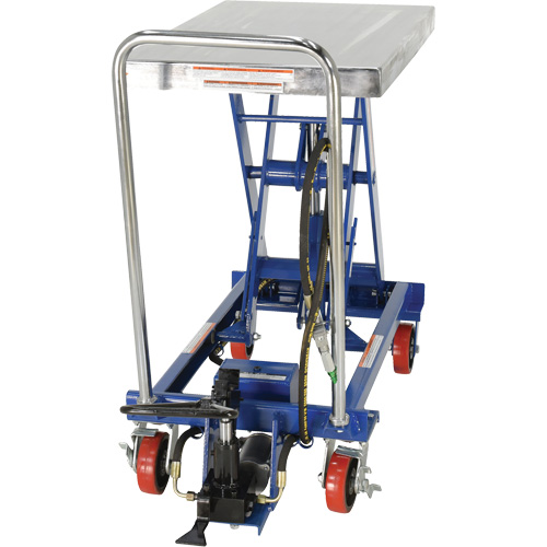 Pneumatic Hydraulic Scissor Lift Table, Steel, 32-1/2" L x 19-3/4" W, 1000 lbs. Cap. Moffatt Supply & Specialties