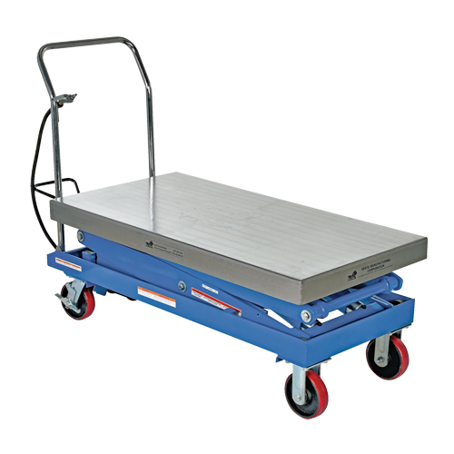 Pneumatic Hydraulic Scissor Lift Table, Steel, 47-1/4" L x 24" W, 1500 lbs. Cap. Moffatt Supply & Specialties