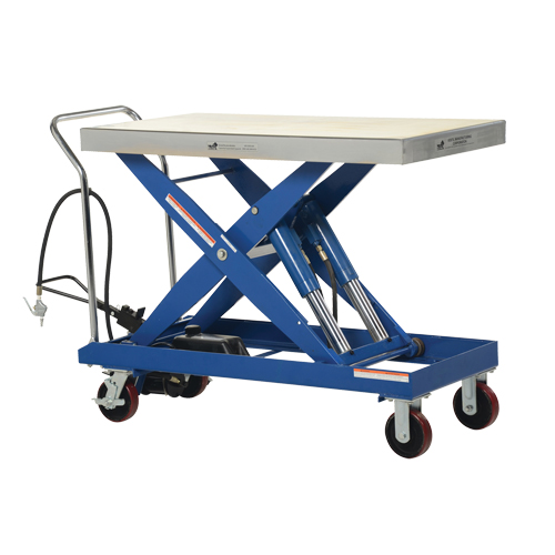 Pneumatic Hydraulic Scissor Lift Table, Steel, 47-1/2" L x 24" W, 2000 lbs. Cap. Moffatt Supply & Specialties
