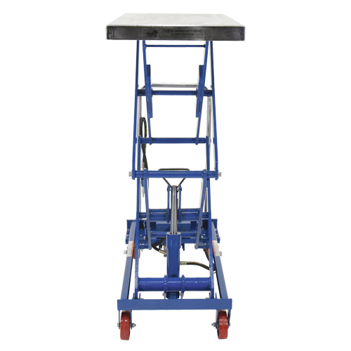 Table &eacute;l&eacute;vatrice &agrave; ciseaux hydraulique pneumatique, Acier, 35-1/2" lo x 20" la, Cap. 800 lb Moffatt Supply & Specialties